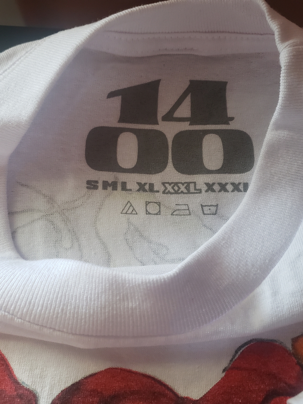 Graphic White T-Shirt with Bold Black Interior Print